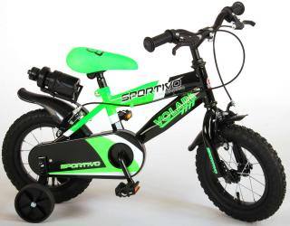 Volare - Detský bicykel Sportivo Neon Green Black 12" 2x ručná brzda (chlapčenský)