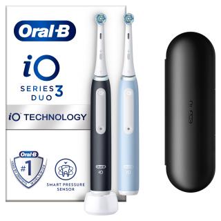 Oral-B iO Series 3 Matt Black/Ice Blue Duo  + Druhá nabíjačka zadarmo