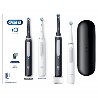 Oral-B iO Series 4 Matt Black + Quite White DUO Pack  + Druhá nabíjačka zadarmo