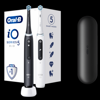 Oral-B iO Series 5 Matt Black+Quite White DUO  + Druhá nabíjačka zadarmo