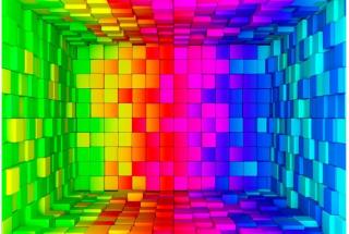 3D Fototapeta na stenu Rainbow Cube (Štýlová tapeta na stenu )