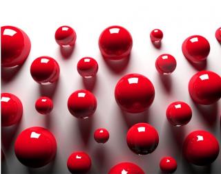 3D Fototapeta na stenu Red Balls (Štýlová tapeta na stenu )