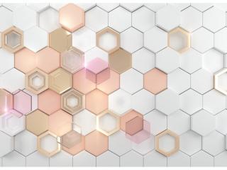 3D tapeta na stenu Hexagony (Štýlová tapeta na stenu )
