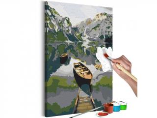 Obraz - maľovaný podľa čísel Boat in the Mountains