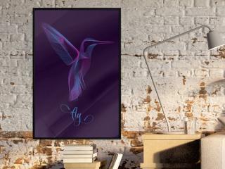 Plagát v ráme-Fluorescent Hummingbird (Plagát v čiernom ráme)