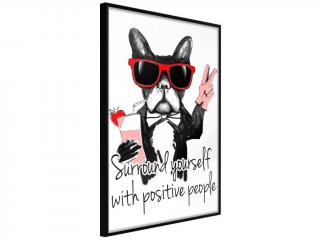 Plagát v ráme Positive Bulldog (Plagát v čiernom ráme)