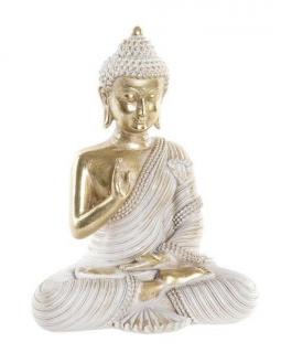 Soška Buddha, polyresin bielo-zlatá