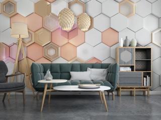 Tapeta na stenu Hexagony (3D tapeta na stenu )