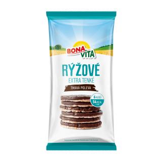 BONAVITA Ryžové extra tenké chlebíčky s tmavou polevou 70g cena za kartón (10 kusov)