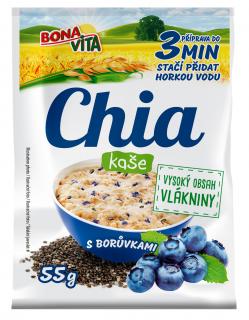 Chia kaša s čučoriedkami 55g cena za 1 kartón (20 kusov)