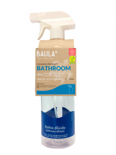 Baula štartovacia sada do kúpeľne -fľaša a ekologický čistiaci prostriedok na čistenie kúpeľní v tabletách 5 g. na 750 ml čistiaceho prípravku