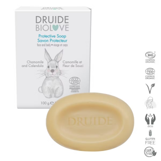 Druide Biolove Protective Soap - jemné ochranné detské mydlo s nechtíkom, harmančekom a levanduľou 100 g.