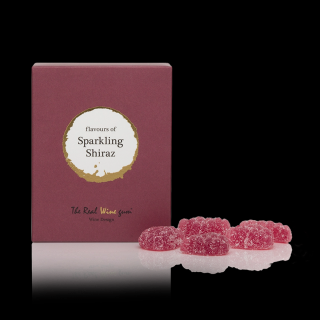 Vinoos Shiraz - gumové cukríky s chuťou ovocného červeného vína Sparkling Shiraz 50 g.