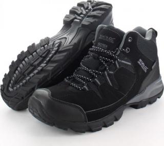 Pánska obuv Regatta RMF459 HOLCOMBE MID Black/Granit Barva: Černá, Velikost: 41