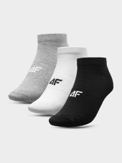 Pánske členkové ponožky 4F SOM301 Sivá biela čierna (3páry) Farba: Sivá, Veľkosť: 39-42
