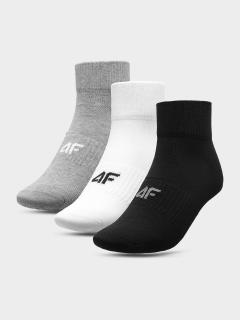 Pánské ponožky 4F SOM302 Šedé_Bílé_Černé (3páry) Farba: Sivá, Veľkosť: 43-46