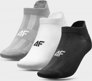 Pánske športové ponožky 4F SOM213 Sivá biela čierna (3 páry) Farba: Sivá, Veľkosť: 39-42