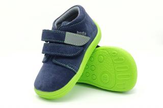 Barefoot kožené členklové topánky BEDA MARCUS - BF 00010/W/M 22, Modrá