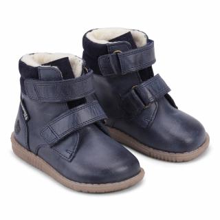 Bundgaard detské zimné kožené topánky zateplené ovčou vlnou - Rabbit Strap BG303069G-512 Navy S 22, tmavo modrá