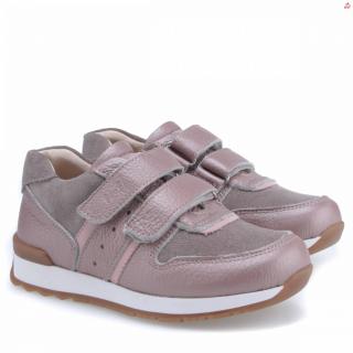 Celokožené Detské topánky EMEL E2683-32 Šedo-ružová 27, Ružová