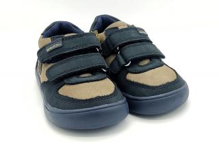 Detská celoročná obuv BRENDON NAVY Protetika - Barefoot 22, Hnedá