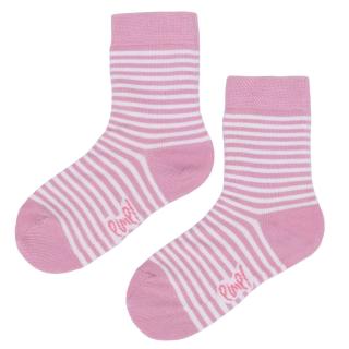 Detské bavlněné ponožky Emel - Prúžok ružová - 100-63 19 - 22, Ružová