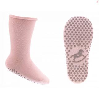 Detské bavlněné protišmykové ponožky Emel - Bledo ružová 23 - 26, Ružová