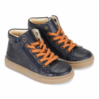 Detské kožené členkové topánky Bundgaard RIE LACE BG303107G-505 Navy VB 30, tmavo modrá