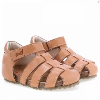 Detské kožené sandále E2664-10 Hnedá 27, Hnedá