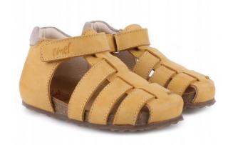 Detské kožené sandále Emel E2663-16 Žltá 20, Žltá