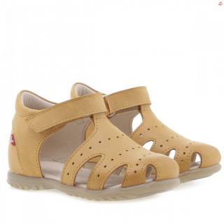 Detské kožené sandálky E1646-4 Žltá 18, Žltá