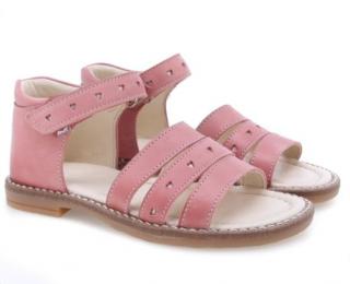 Detské kožené sandálky E2715-3 Ružová 26, Ružová