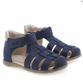 Detské kožené sandálky EMEL E1078-27 Tmavo Modrá 20, Tmavomodrá