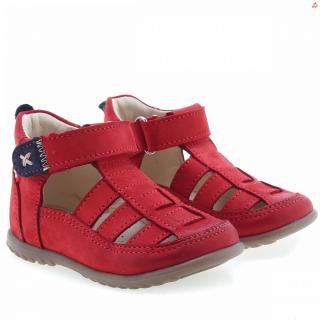 Detské kožené sandálky EMEL E1079-22 Červená 19, Červená