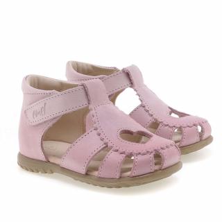 Detské kožené sandálky EMEL E2183A-3 ružová srdiečko 20, Ružová