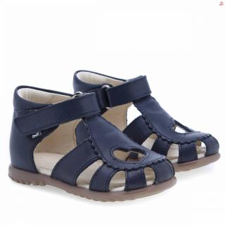 Detské kožené sandálky EMEL E2183A-6 Modrá srdiečko 18, Modrá