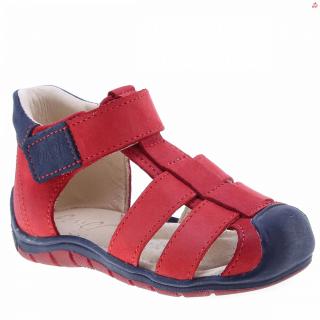 Detské kožené sandálky EMEL E2187A-2 Červená 19, Červená