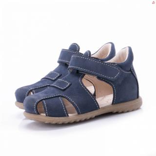 Detské kožené sandálky EMEL E2199-6 Modrá 19, Modrá