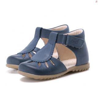 Detské kožené sandálky EMEL E2436-14 Tmavomodrá 23
