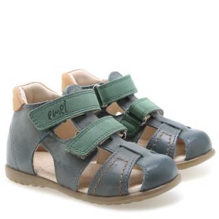 Detské kožené sandálky EMEL E2437-10 Modrá 19, Modrá