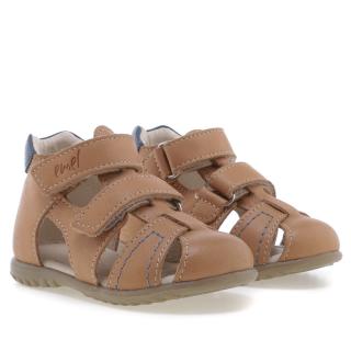 Detské kožené sandálky EMEL E2437-22 Hnedá 19, Hnedá