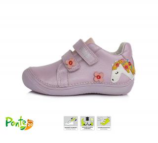 Detské kožené topánky Ponté DA03-1-209A ružová / Koník 24, Ružová