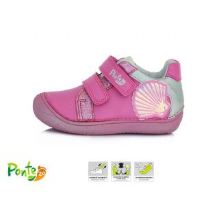 Detské kožený topánky Ponté DA03-1-638A Tmavo ružová 24, Ružová