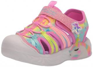 Detské sandálky Skechers Unicorn Dreams Explorer 303102N/PKMT Svietiace 21, Viacfarebné