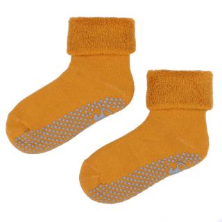 Detské teplé protišmykové ponožky Emel SFA 100-18 - Horčicová 19 - 22, Hořčicová