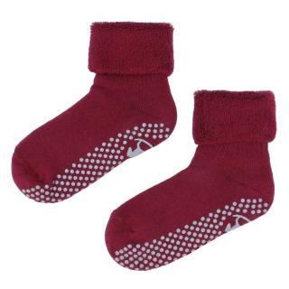 Detské teplé protišmykové ponožky Emel - SFA 100-25 - Bordová 19 - 22