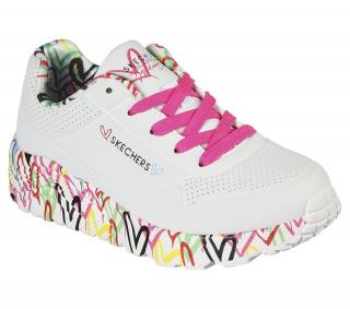 Detské topánky Skechers uno lite LOVELY LUV White 314976L/WMLT 32, Biela