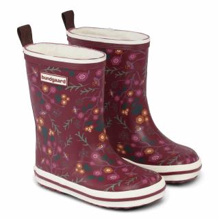 Detské zateplené gumáky/Snehule Bundgaard (BG401033) - Classic Rubber Boot Winter - zimné kvety 32, Vínová