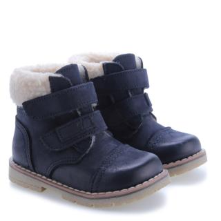 Detské zimné kožené topánky s membránou a ovčou vlnou Emel EV2447C-5 Čierna 20, Žltá