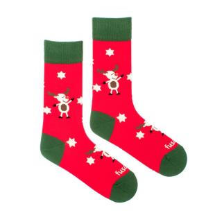 Ponožky Fusakle Sob vianočné 35 - 38, Červená